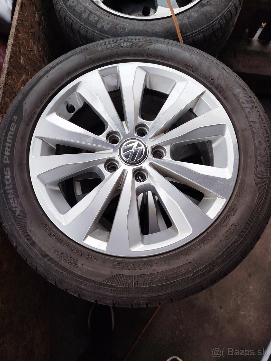 Predám vw disky 5x112 s letnými pneu Hankook 205/55 r16