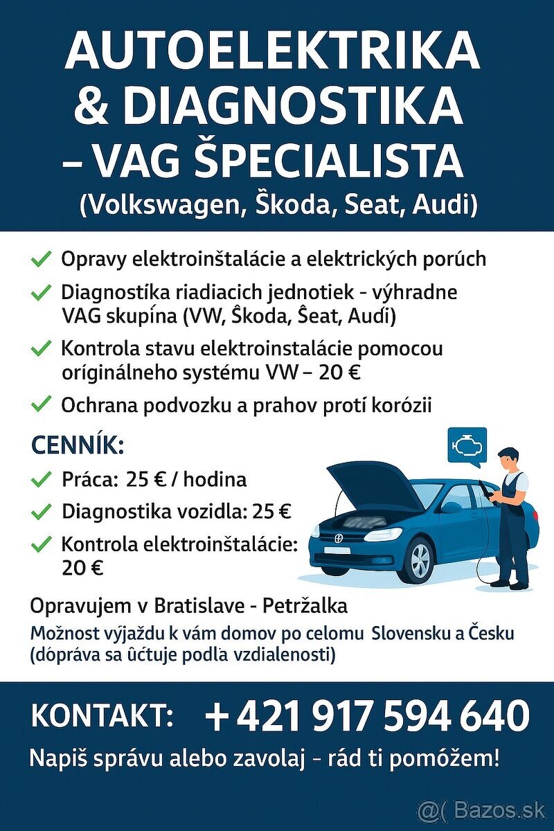 🔧 AUTOELEKTRIKA & DIAGNOSTIKA – VAG ŠPECIALISTA 🔧