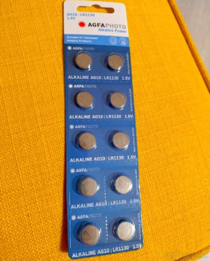 gombikova baterka, bateria - blister 10ks