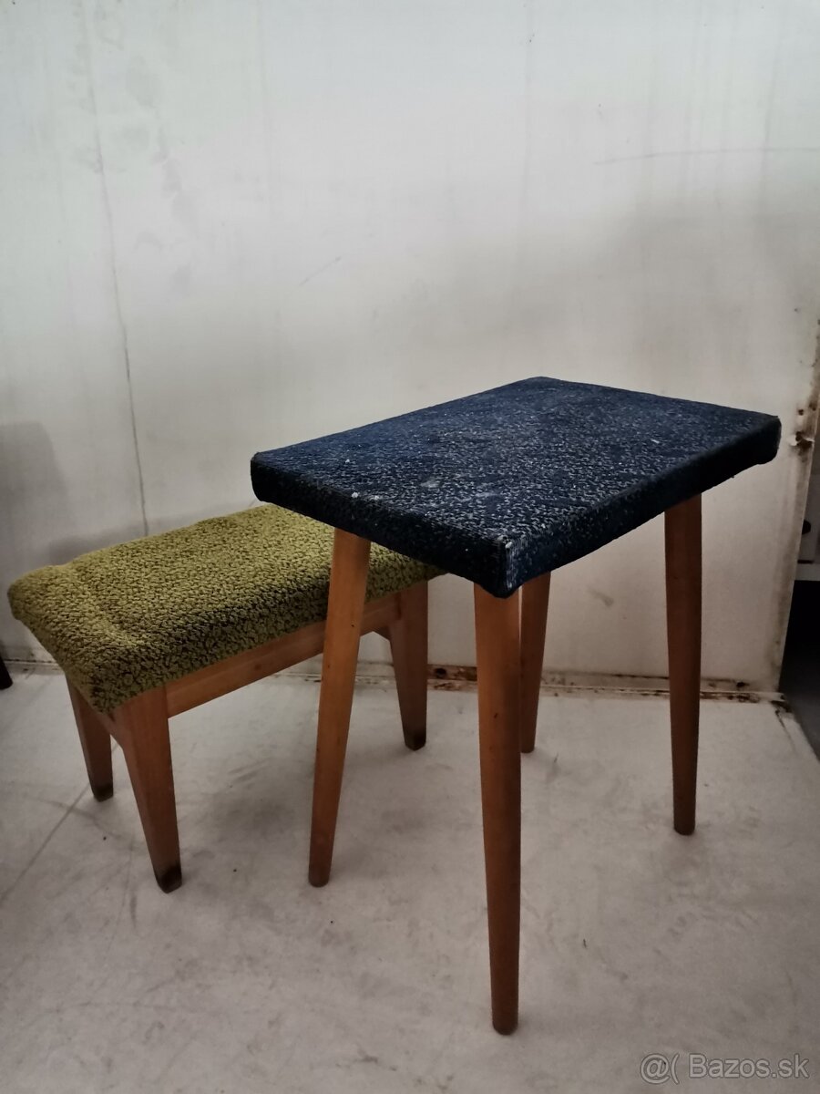 Retro taburetka podnozka stolicka Vintage 2ks