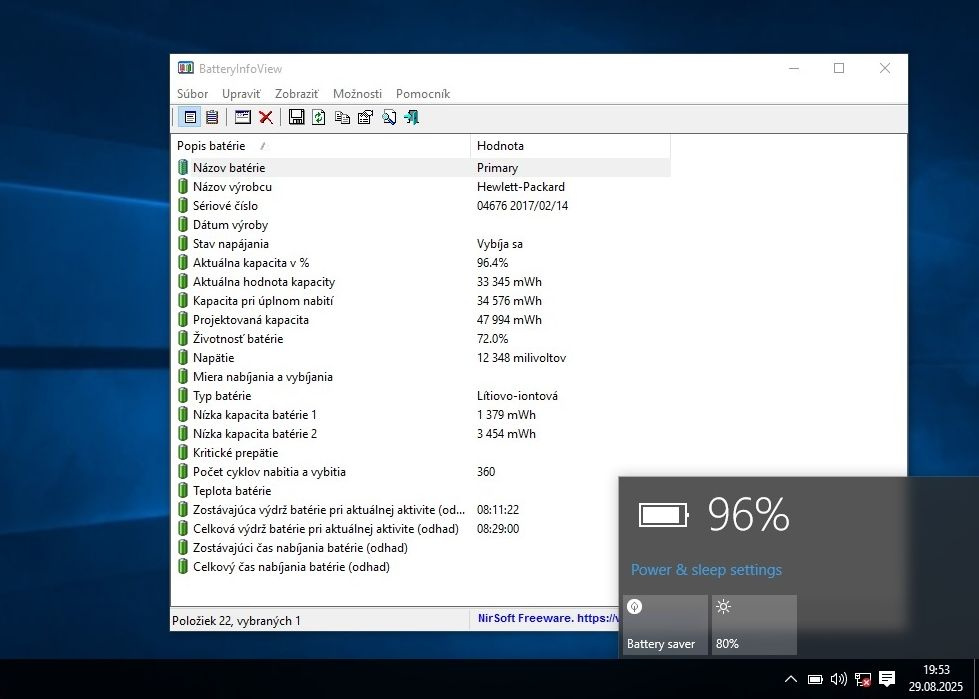 Batéria HP RR03XL 11.4V 4210mAh / kapacita 72 %