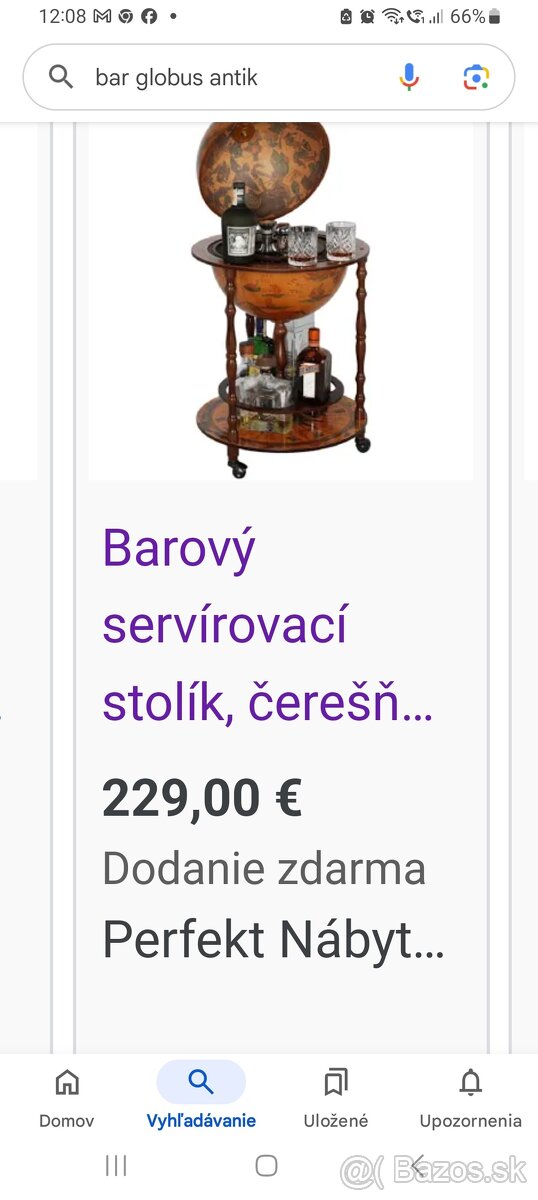 Barový servírovací stolík