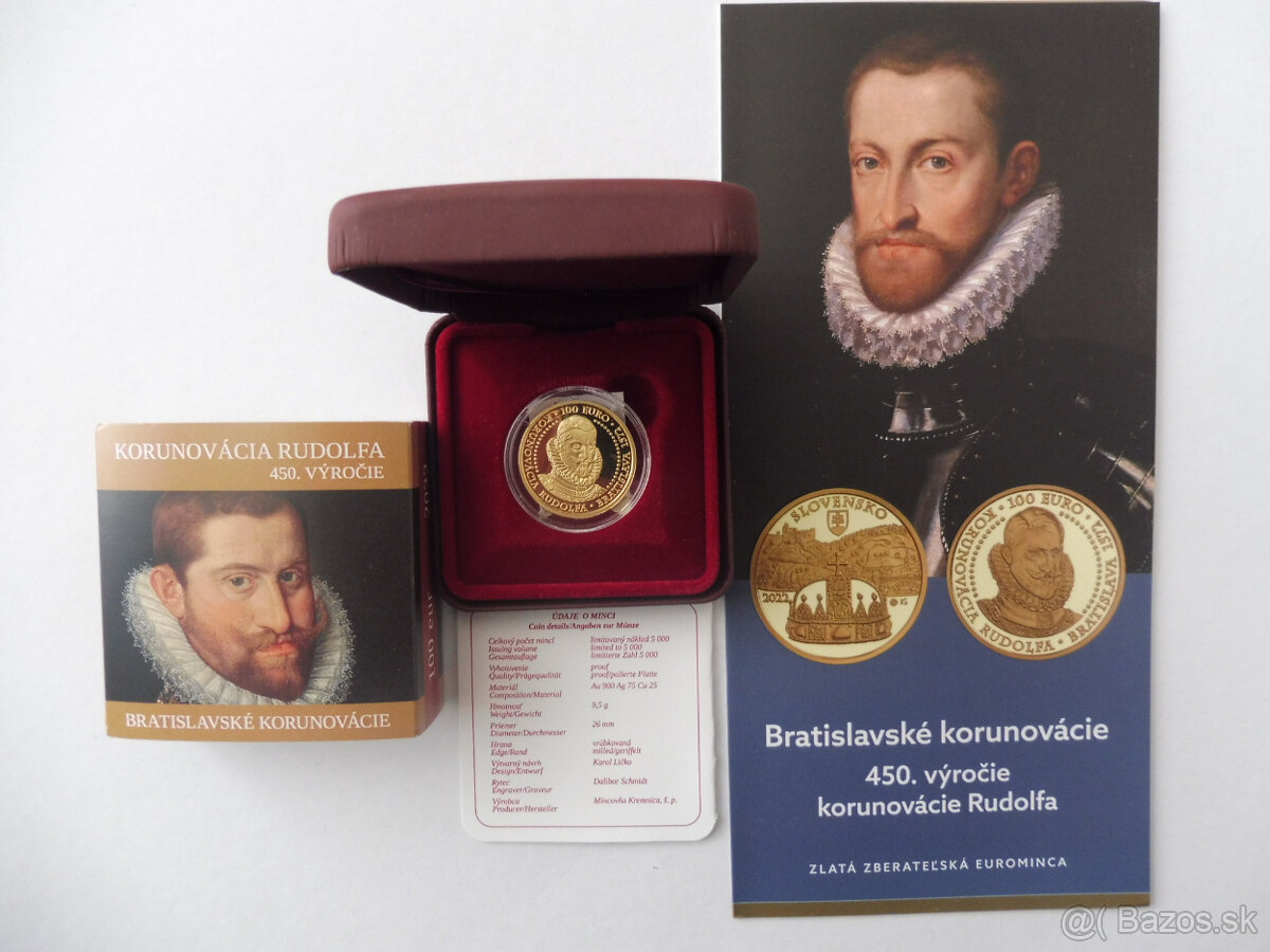 100 eur 2022 Korunovácia Rudolfa II.