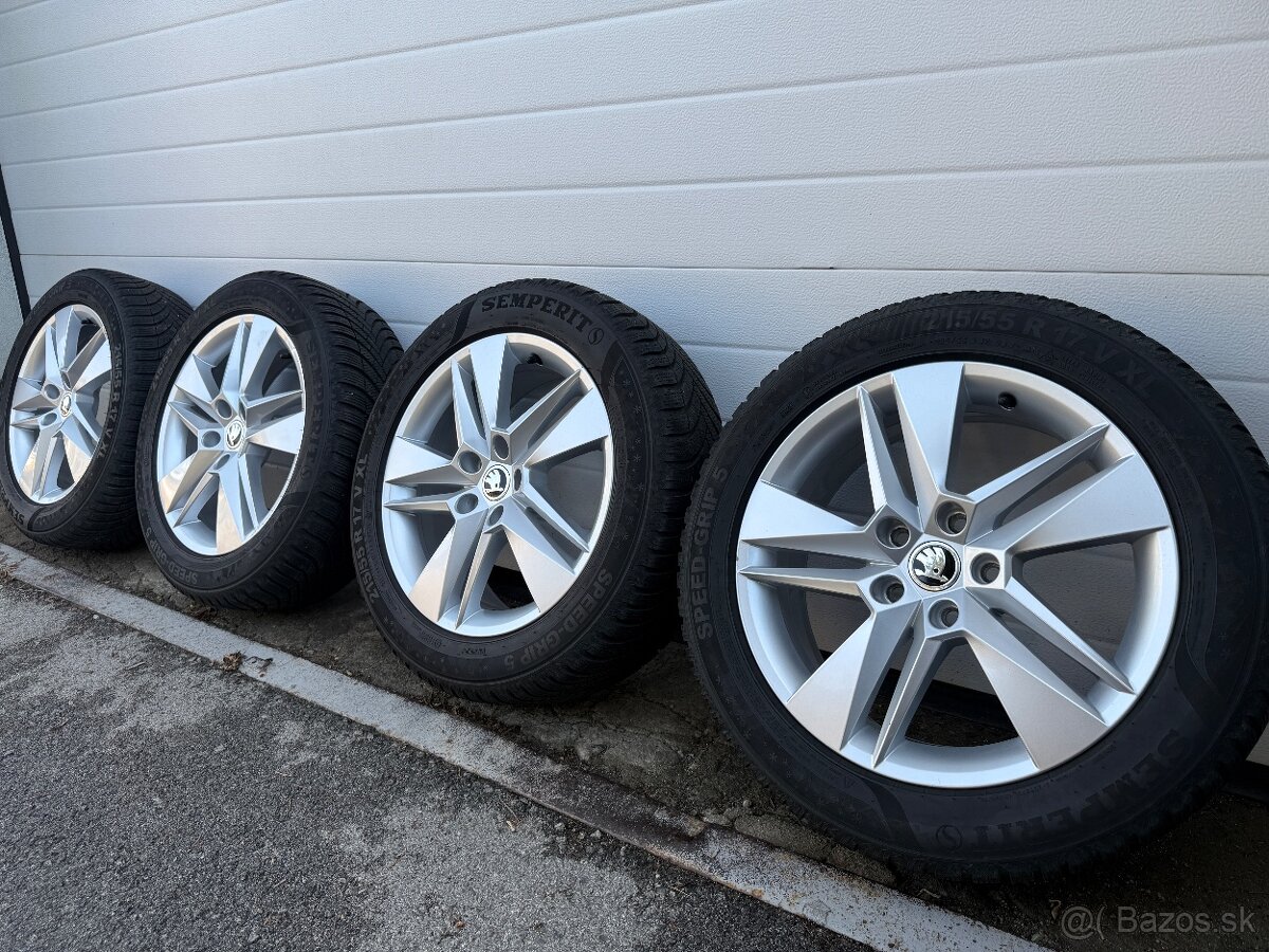 ORIGINAL ŠKODA SUPERB 3 DISKY 5x112 R17 215/55 R17 ZIMA