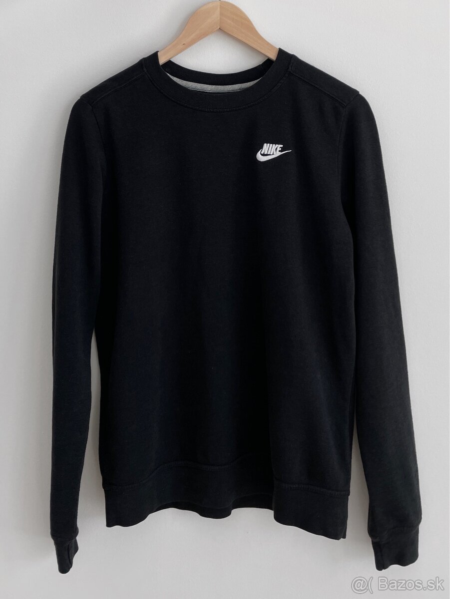 Nike Čierna bavlnená dámska mikina pulóver S 36