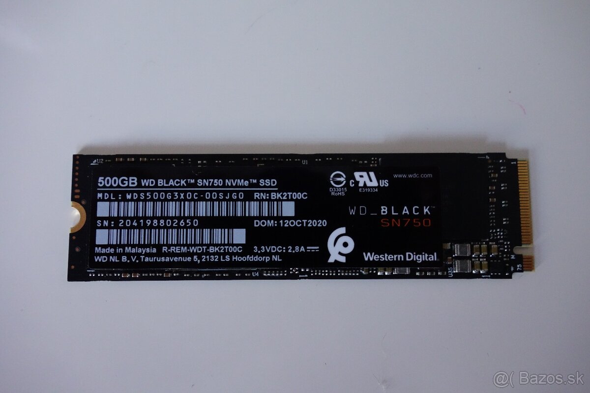 512GB SSD WD Black PC SN750 NVMe