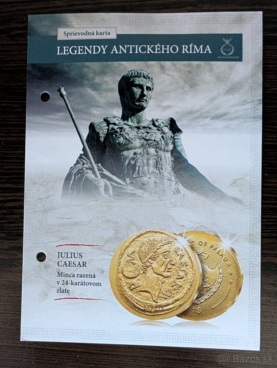 Július Caesar v rýdzom zlate Klekcia "Rímske impérium..."
