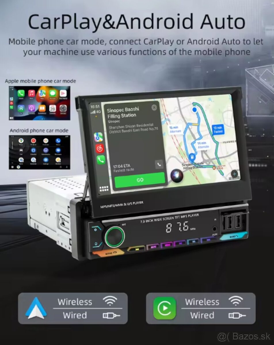 Autorádio s výsuvným 7" displayom
