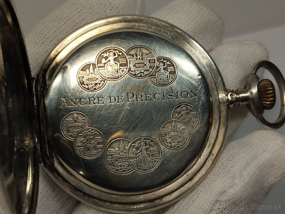 Strieborné velmi staré kapesni hodinky, AG, medaile iba 89e