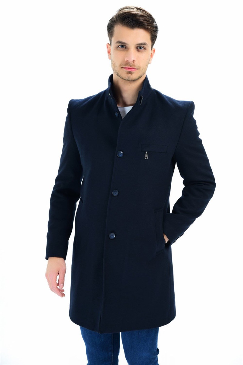 Pánsky kabát dewberry modrý XL