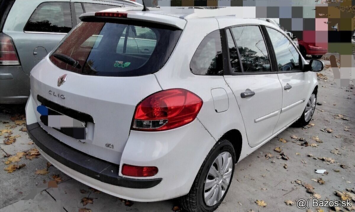 RENAULT CLIO 1.5 dCi 2011 Grandtour predám DVERE, MOTOR K9K,