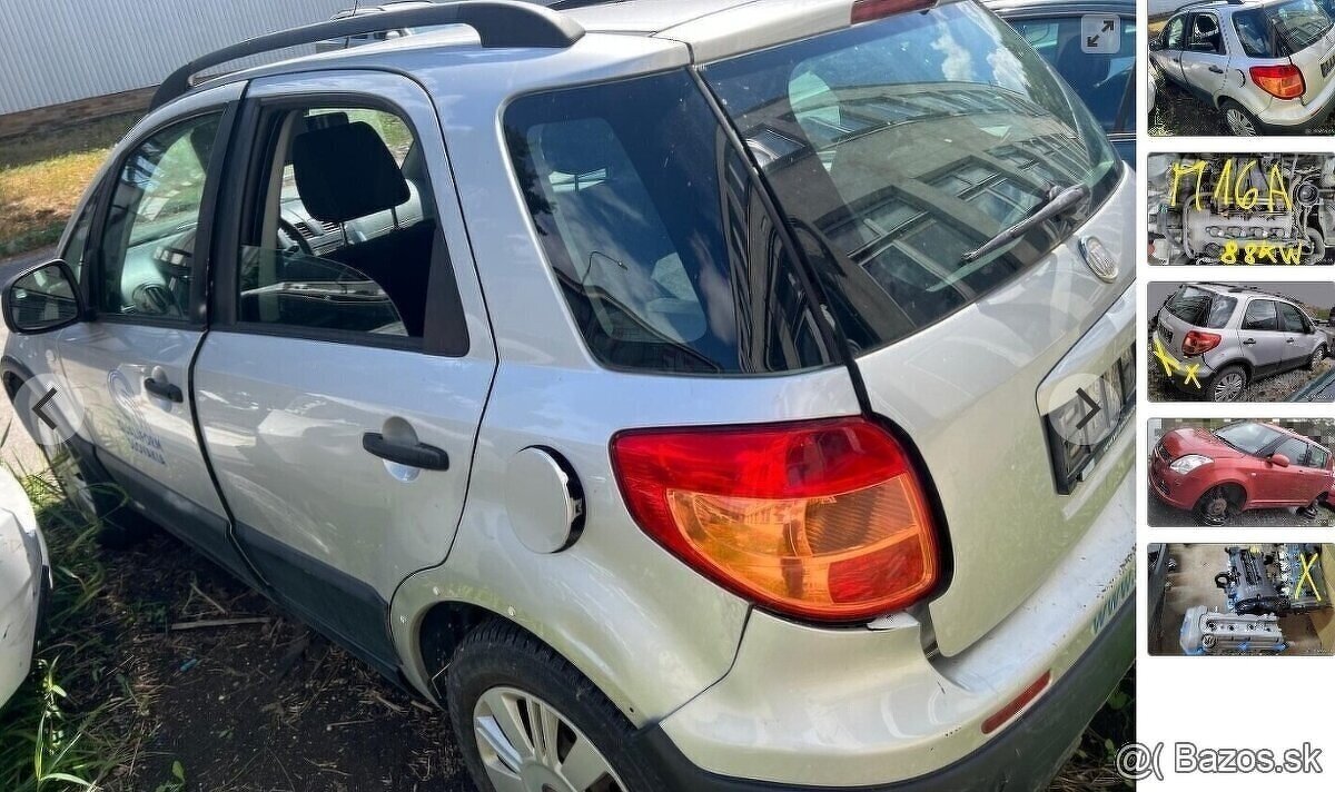 Fiat Sedici 1.6 2010 predám motor M16A, PREVODOVKA 5 rýchlos