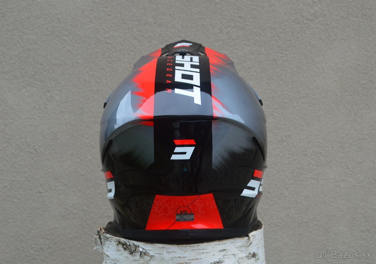 SHOT okuliare zrkadlové prilba červená sivá