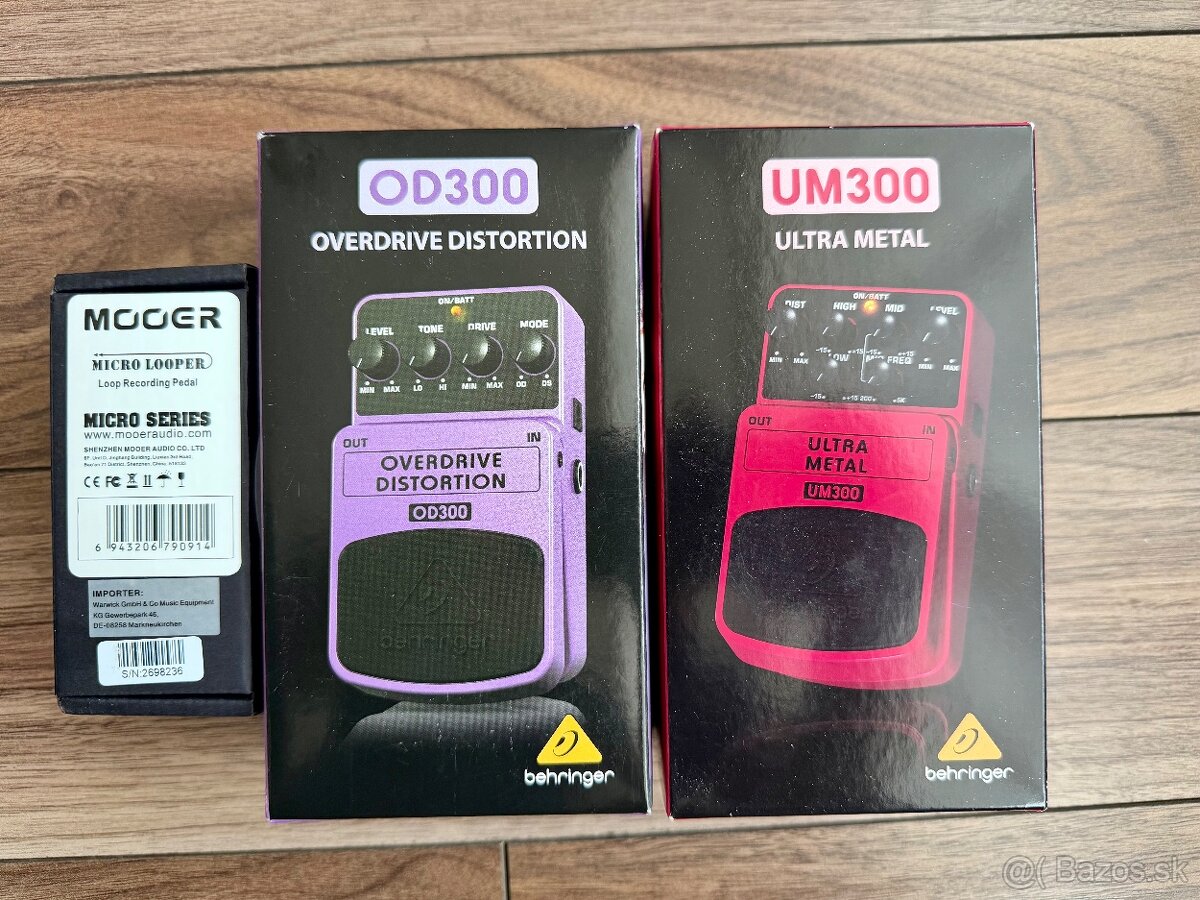 Gitarové pedále - efekty a looper