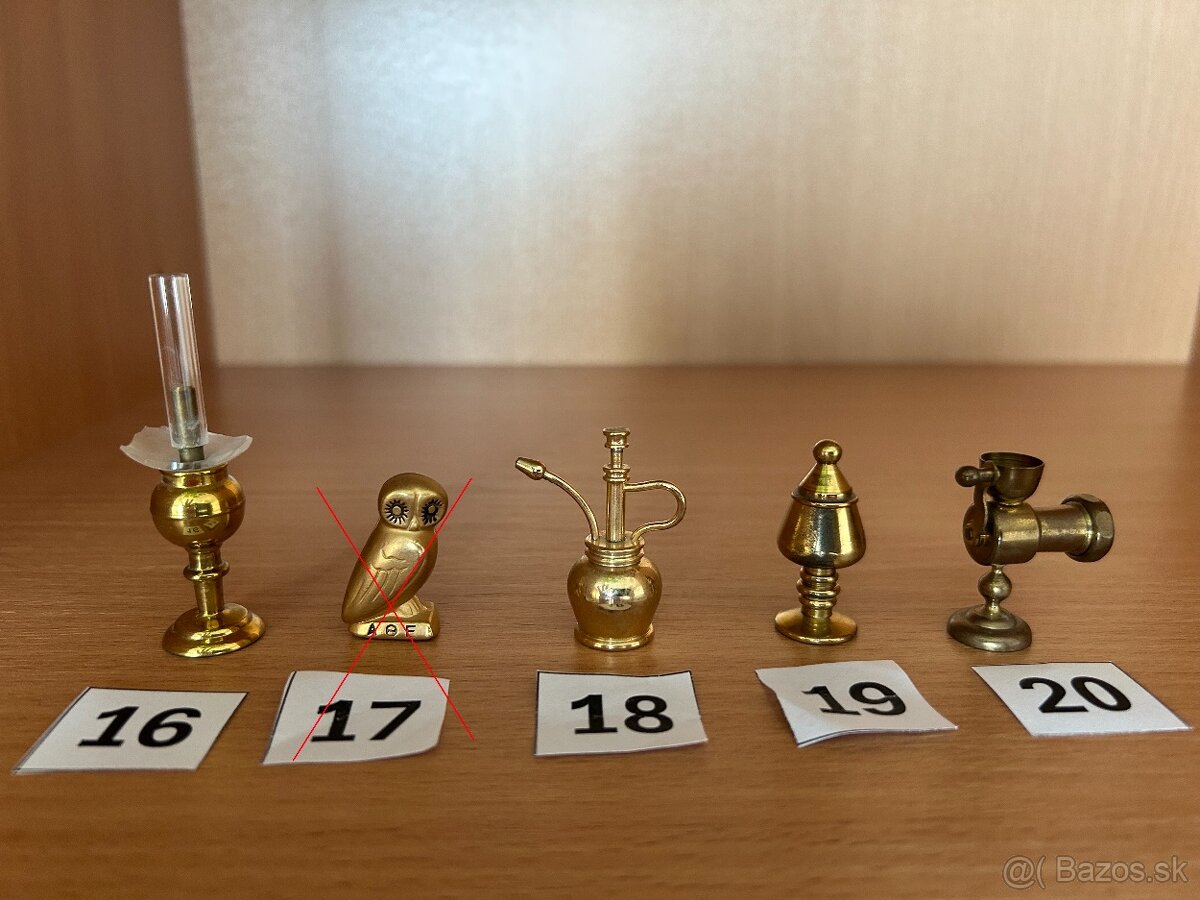 Mosadzné miniatury aj po kuse