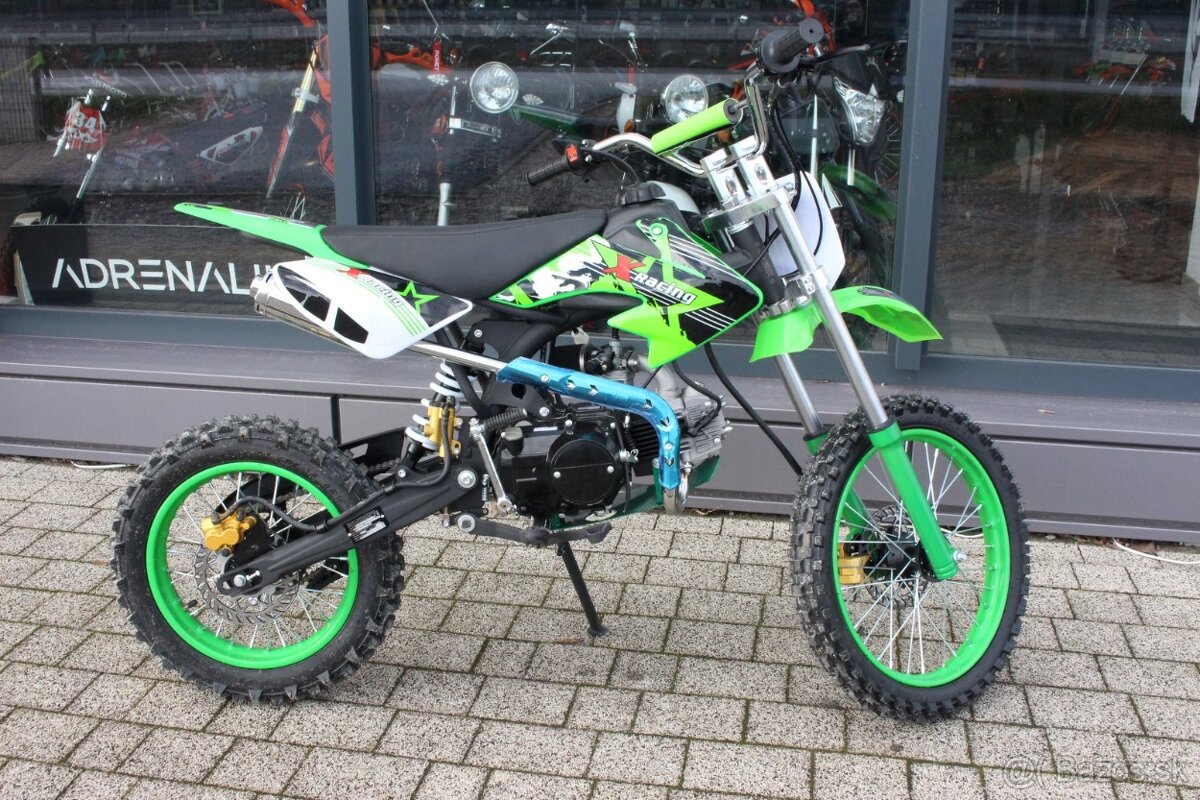 Predám Pitbike 125 cm3 zelený na kolesách 17"/14"