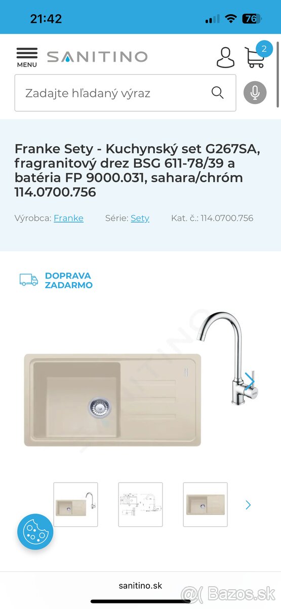 Kuchynský set FRANKE drez a batéria