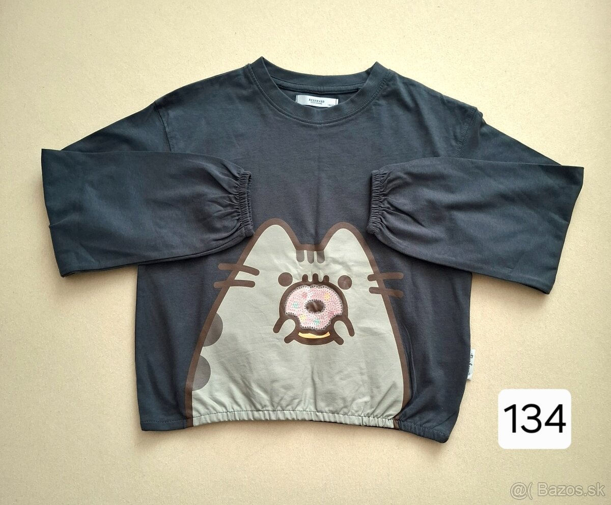 Dievčenské tričko s dlhým rukávom Pusheen 134