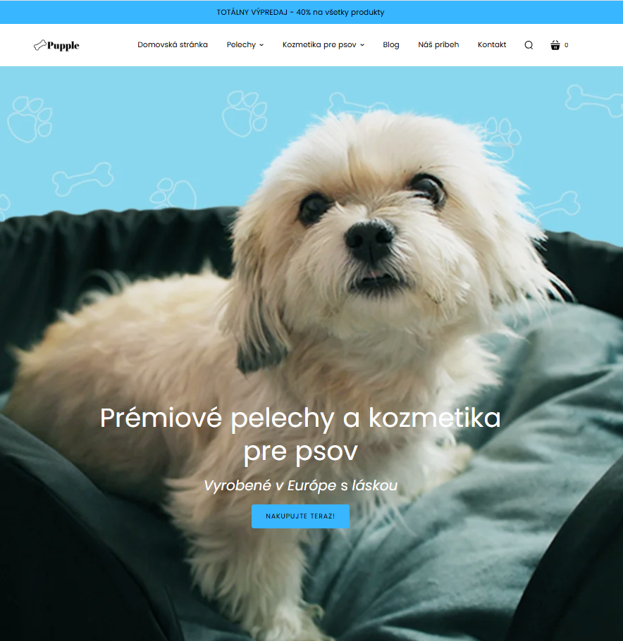 🐶 Na predaj: e‑shop + sklad s produktmi pre psov (Pupple.eu
