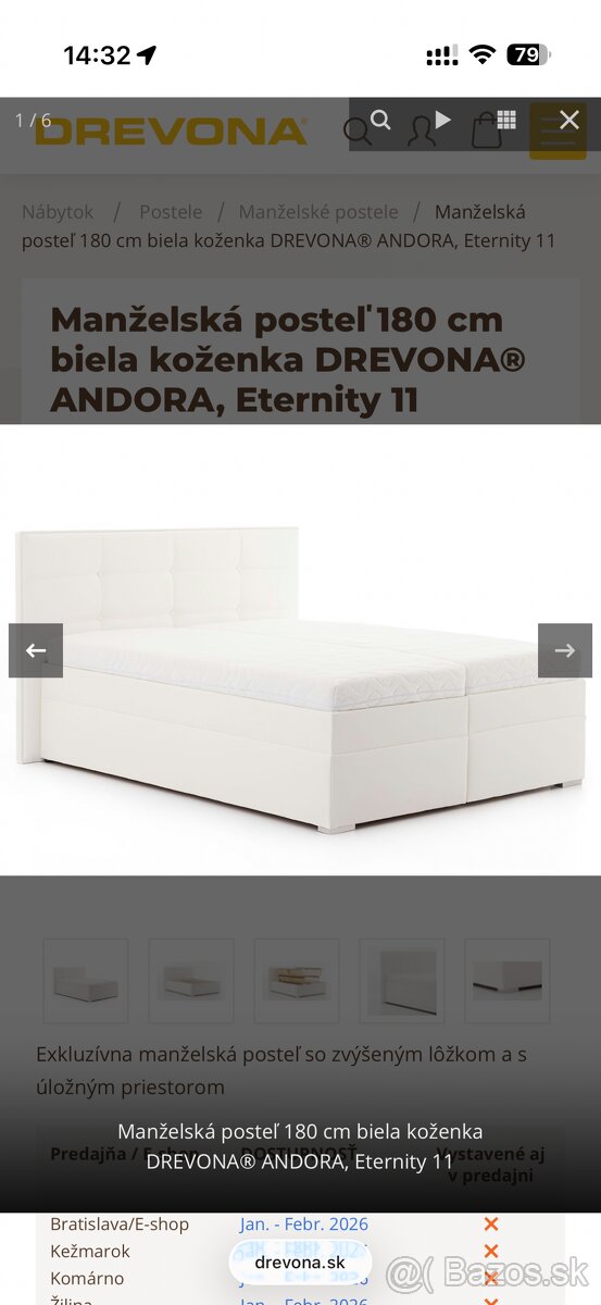 Kvalitná slovenská manželská Posteľ DREVONA