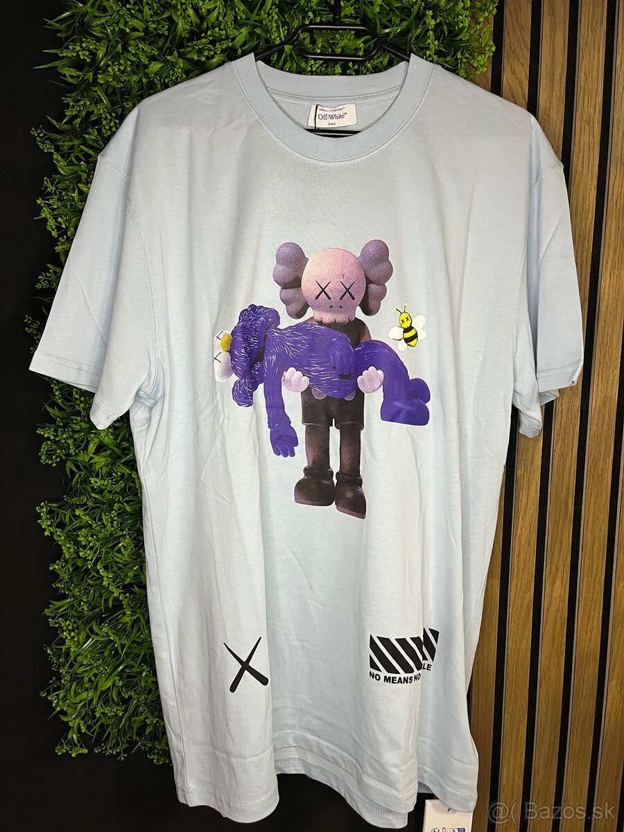 Off white tričko jemná modrá farba