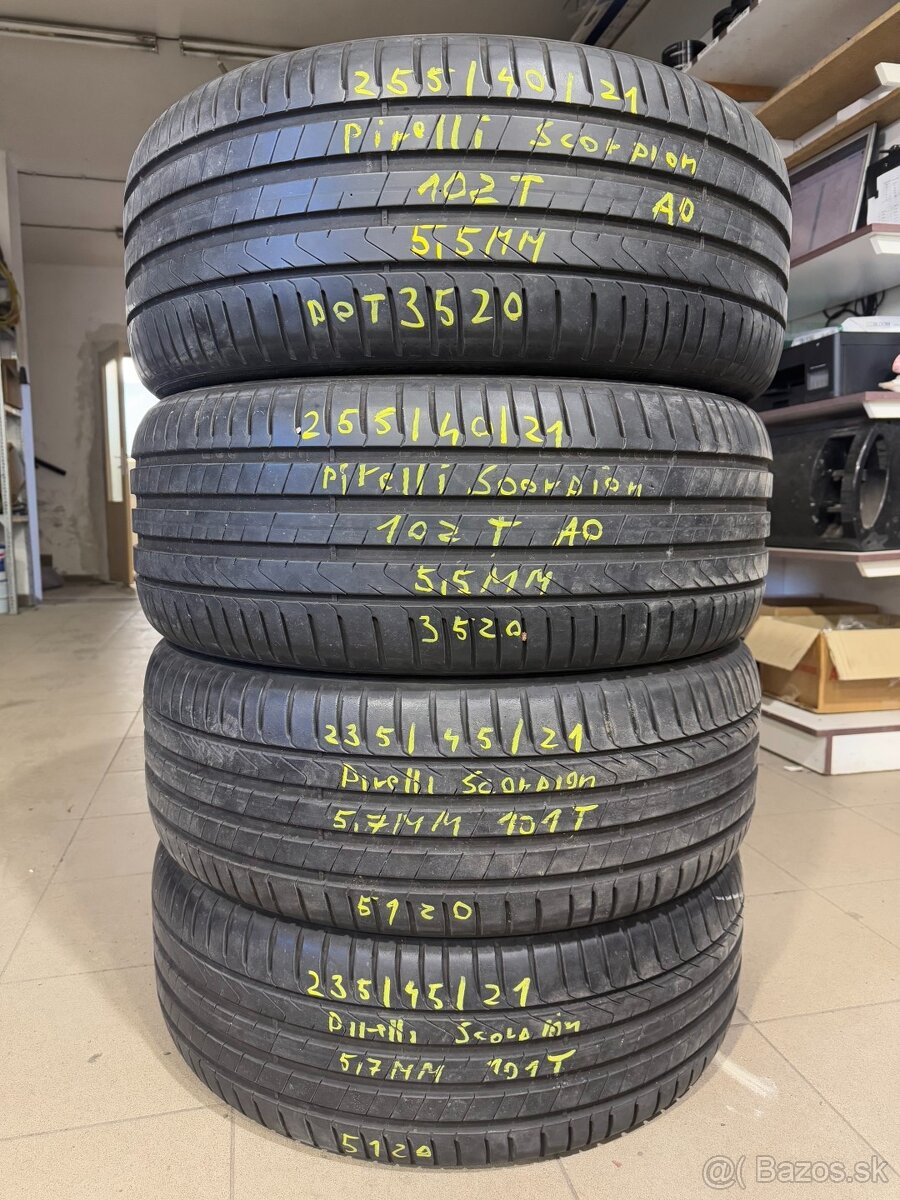 R21 235/45 + 255/40 Pirelli Scorpion AO 4x5.7-5.5MM  DOT3520