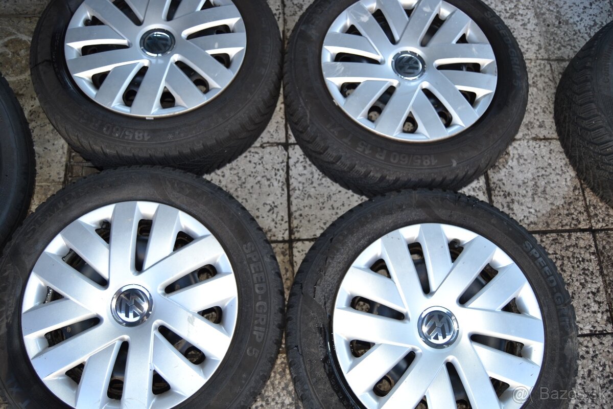 Plechové disky R15 a zimné gumy 185/60 R15 Semperit