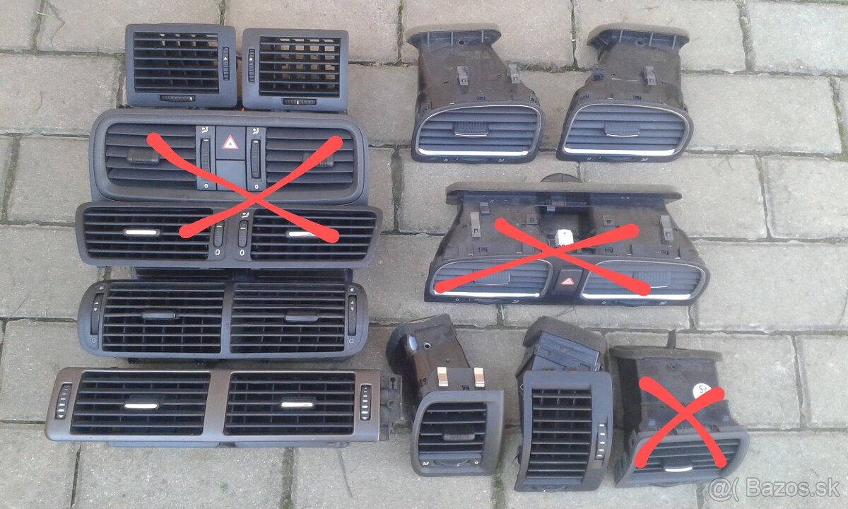 Mriežky--fukáre a  panely-ovládače kúrenia Volkswagen group