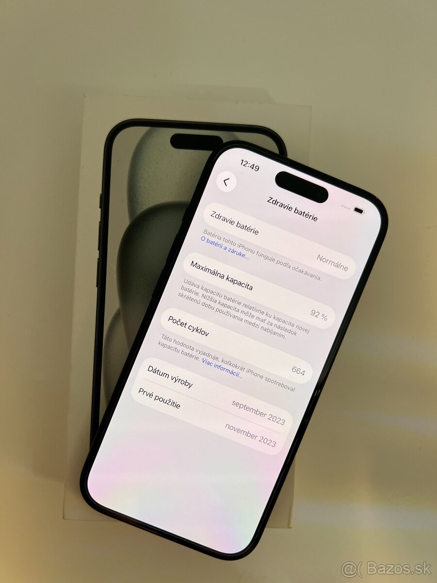 IPHONE 15 BLACK 128GB ZÁRUKA - DOBRÝ STAV