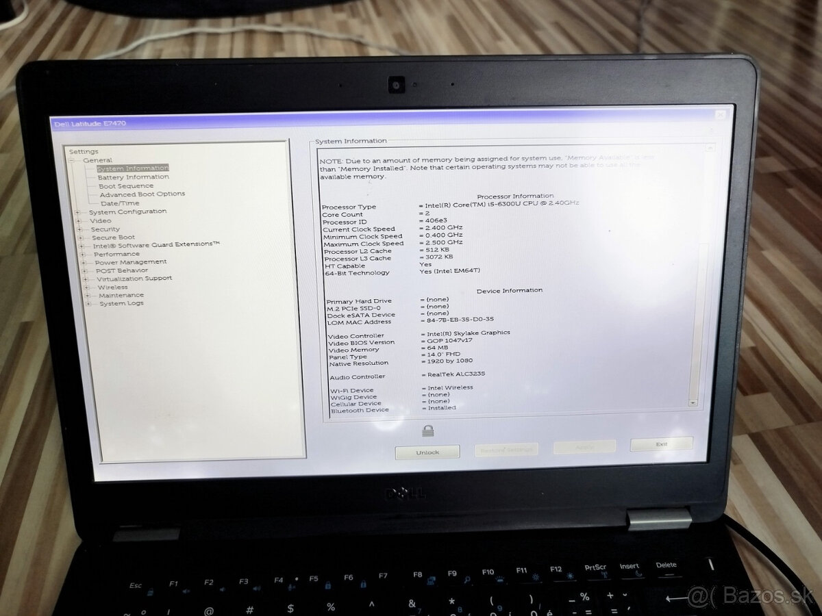 notebook Dell Latitude E7470 na ND /ND04/