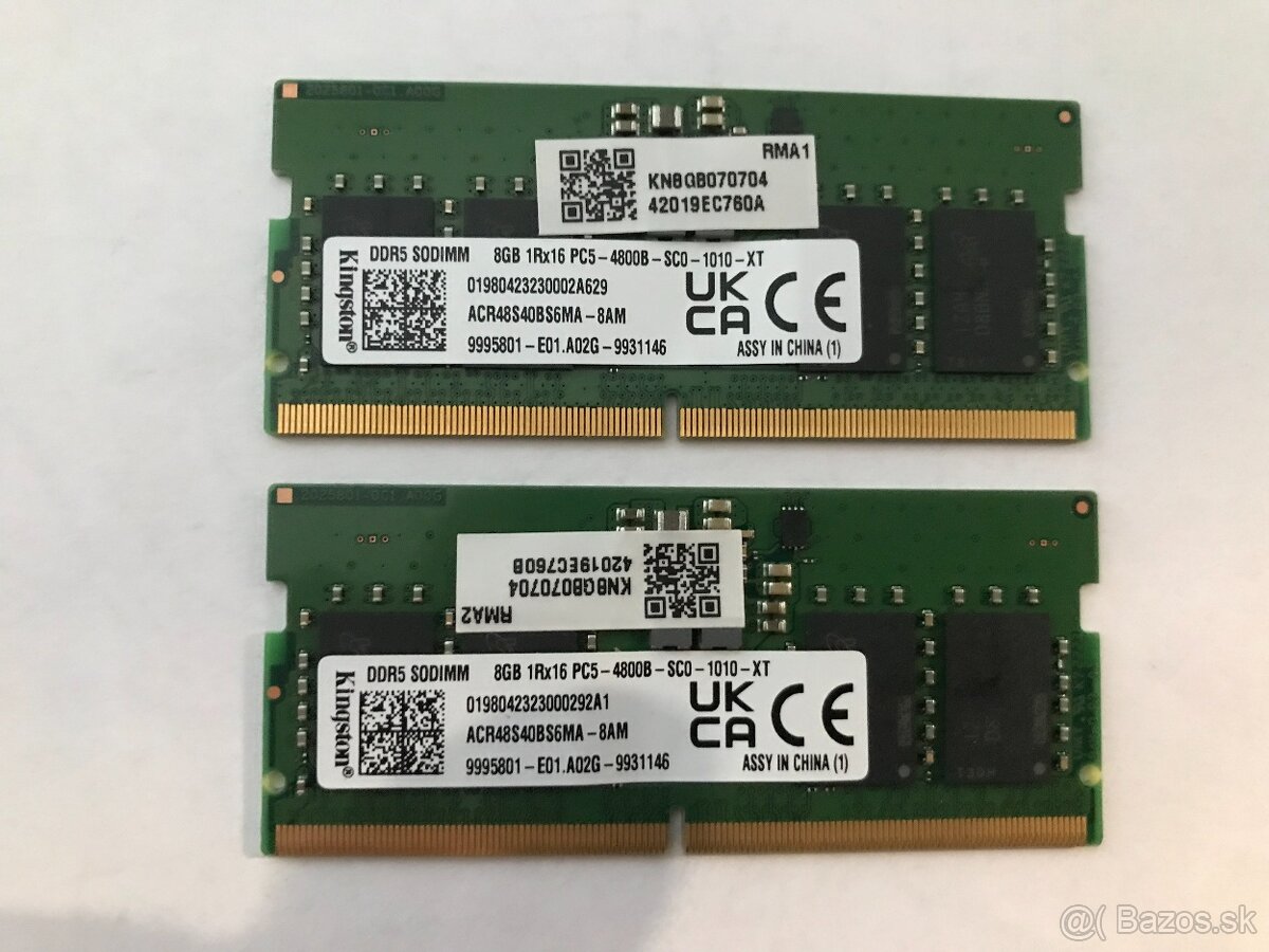 Kingston so-dimm ram 2x8 gb ddr5 4800mhz.