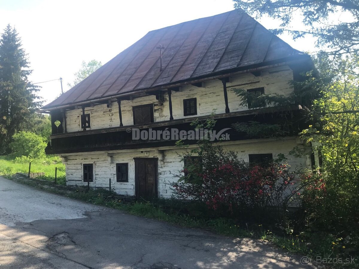 PREDAJ POSLEDNÁ pôvodná banícka drevenica 216m2, Kremnické