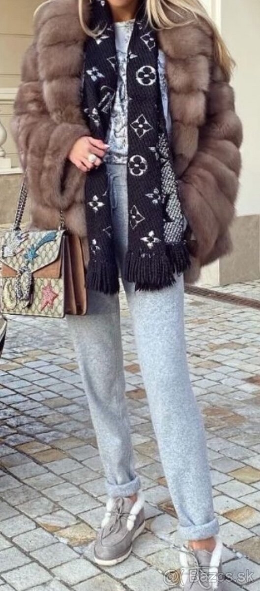 Šál Louis Vuitton - čierno/strieborný