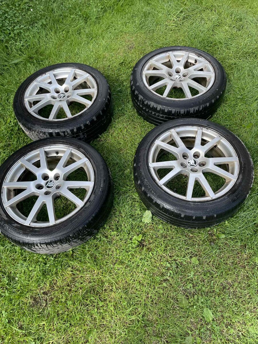 Predám elektróny Skoda r17 + 8 pneumatík