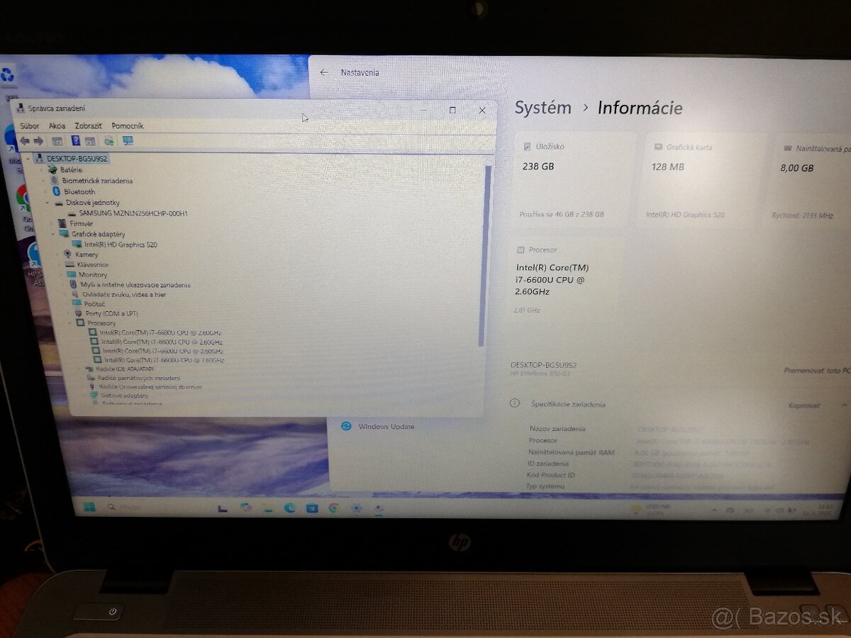 HP Elitebook 850 G3 i7 8GB RAM 256GB SSD