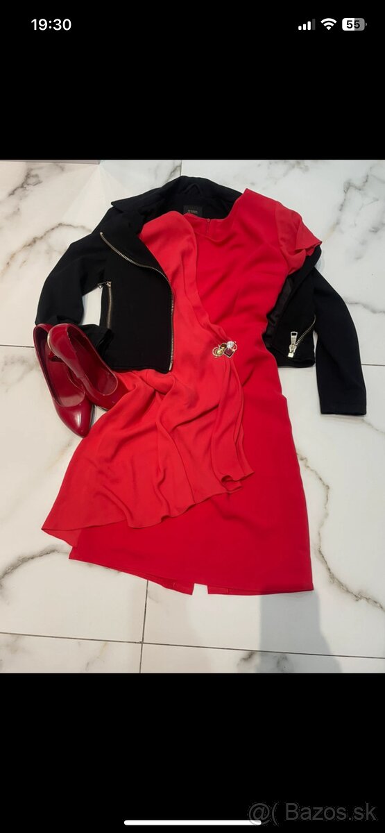 Nádherné Elegantné spoločenské šaty s brošňou