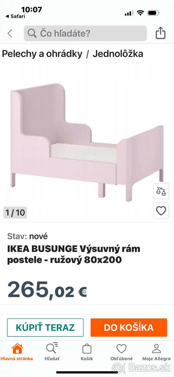 Detská posteľ dievčenská Ikea