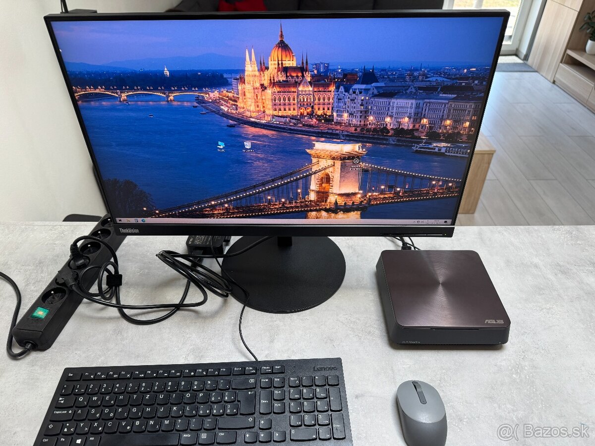 Mini PC Asus VivoMini + Monitor a príslušenstvo
