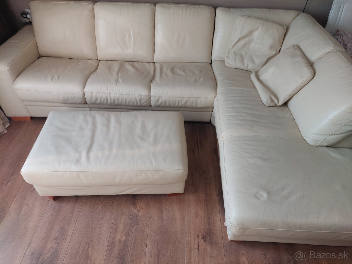 kožená rohová sedačka