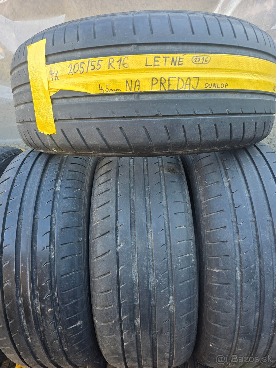 Predám 4x letné pneu R16 205/55