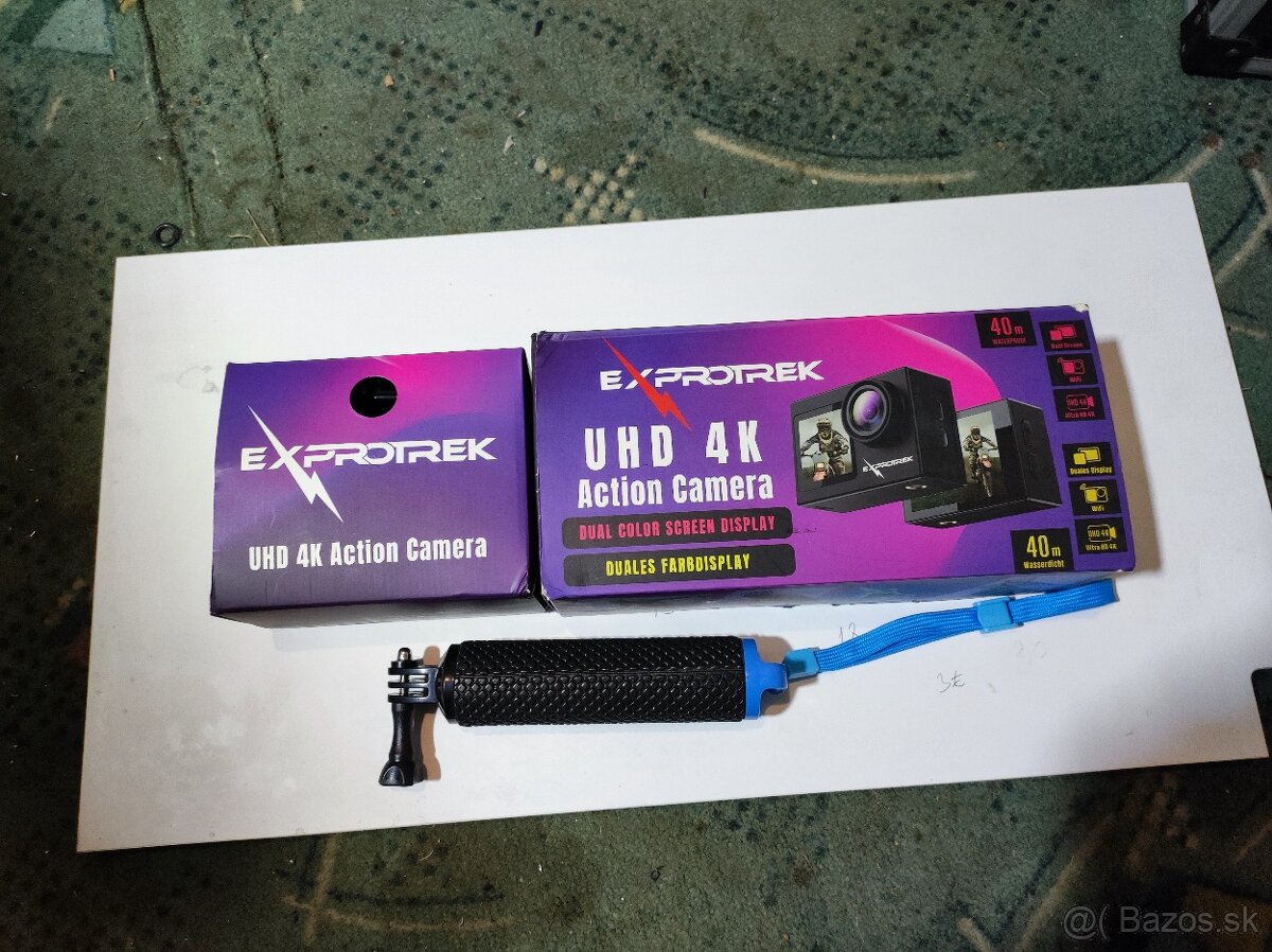 4k/60Fps akčná kamera Exprotrek/dual display