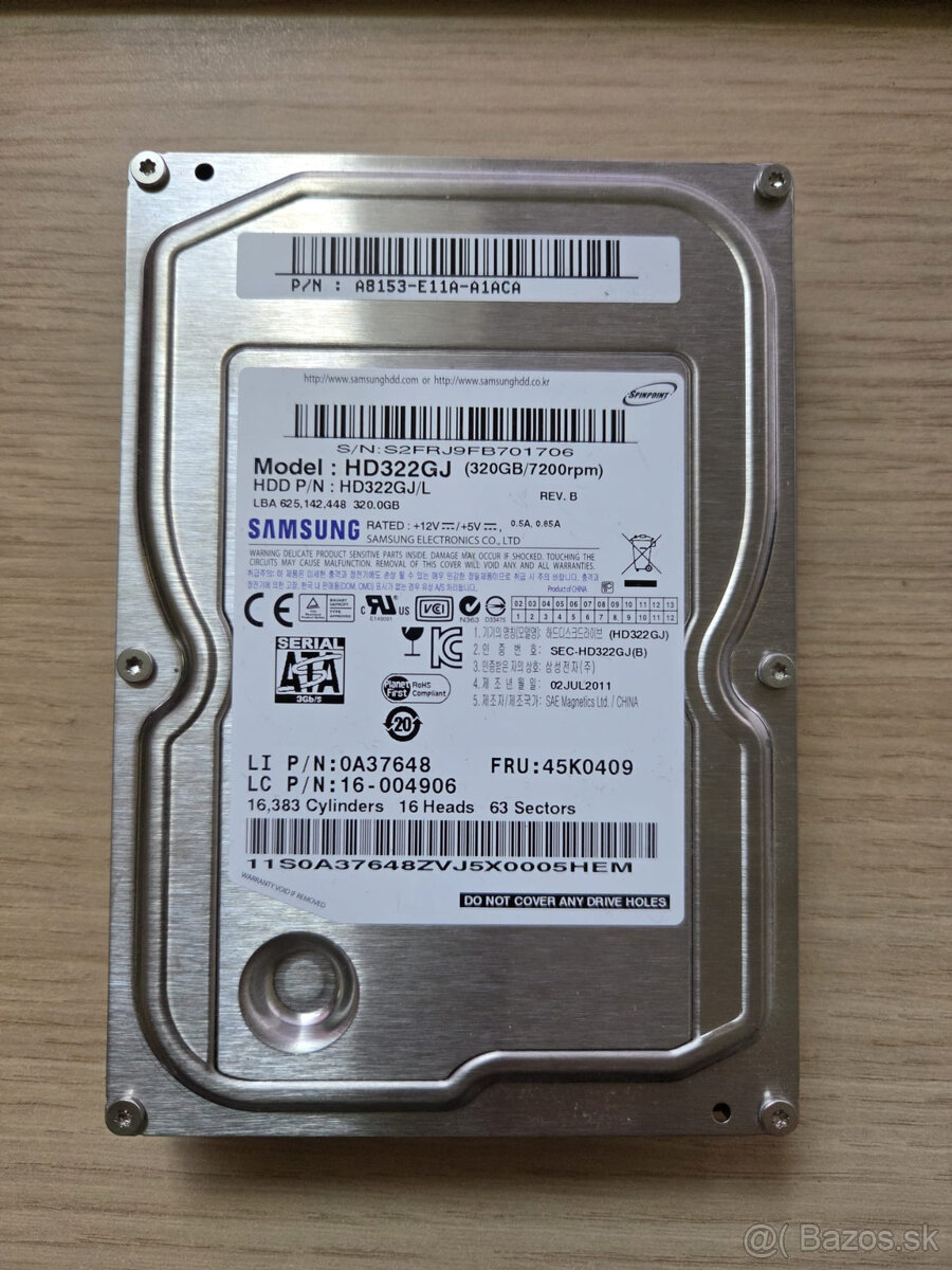 320GB Samsung HD322GJ Hard disk - 3.5" SATA