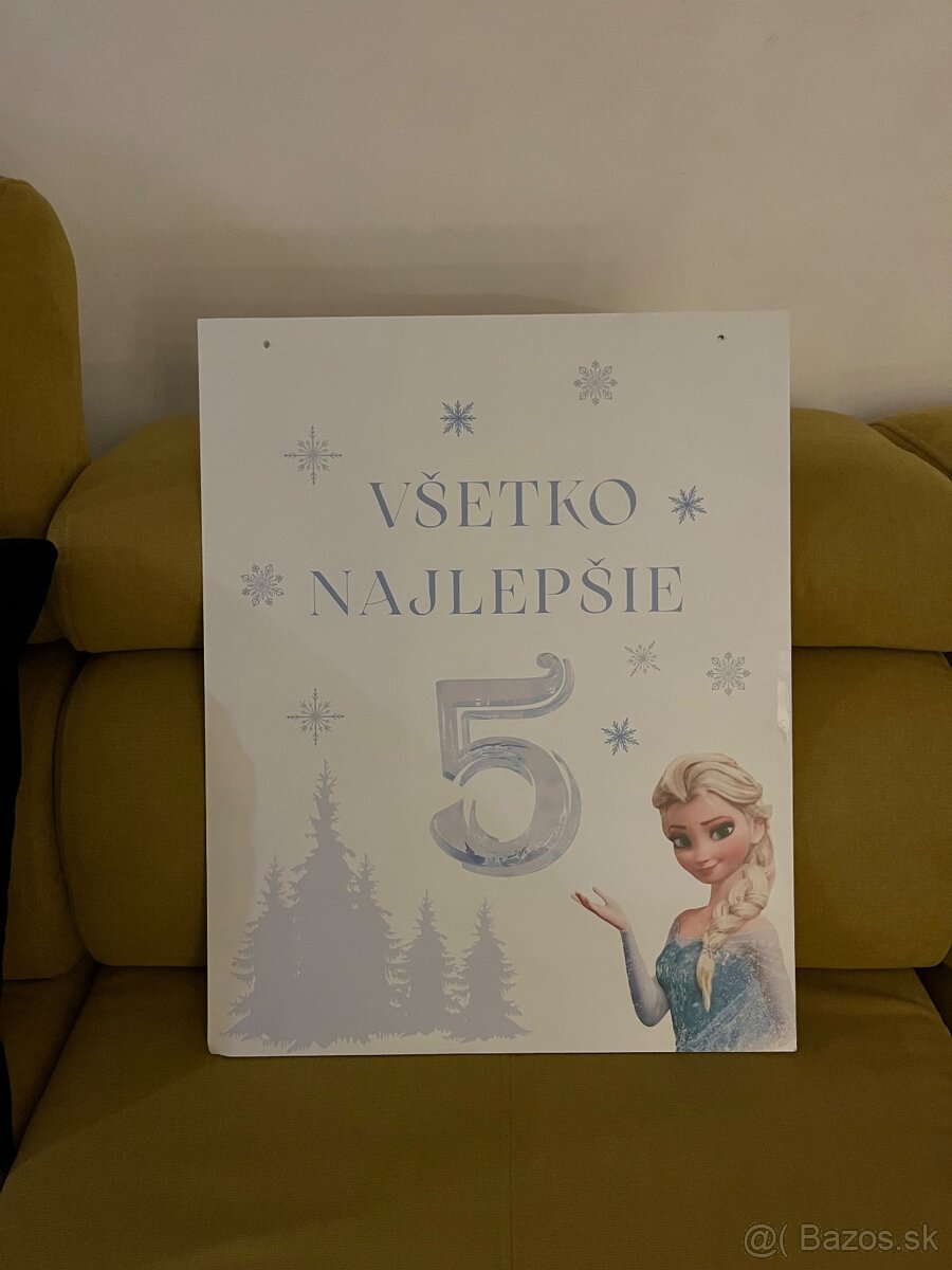Závesná tabula na oslavu 5 rokov Elsa