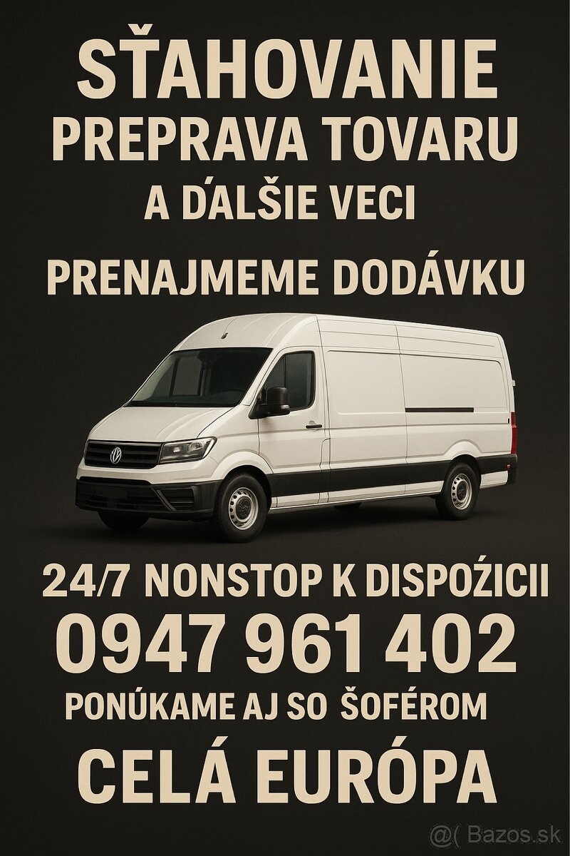Sťahovanie,preprava tovaru po celej Europe