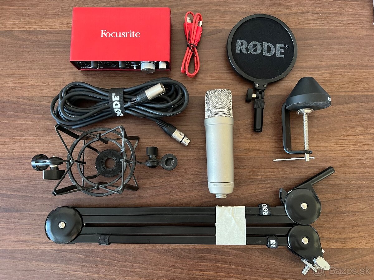 Predám kompletný štúdiový set – RØDE NT1-A + PSA1 + Focusrit