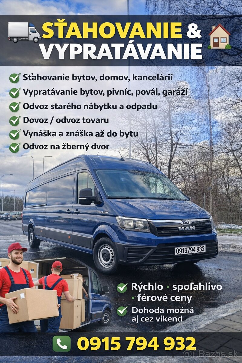 Preprava, sťahovanie a vypratávanie