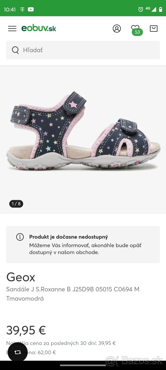 Sandálky Geox, veľkosť 26