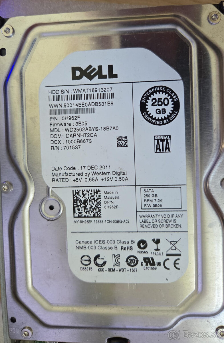 250GB WD2502ABYS Hard disk - 3.5" SATA