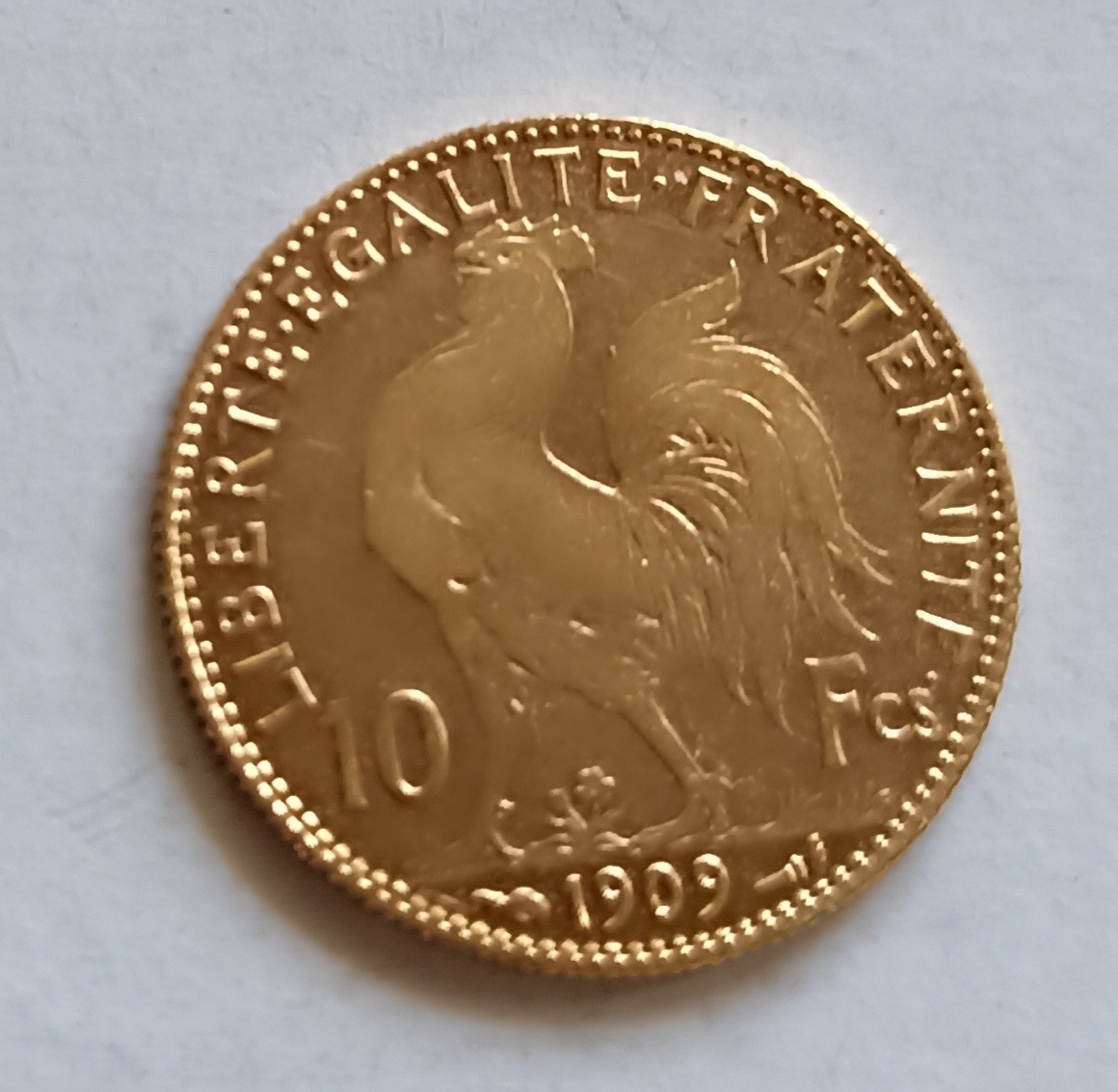 Zlatá minca 10 frank 1909 Francúzsko