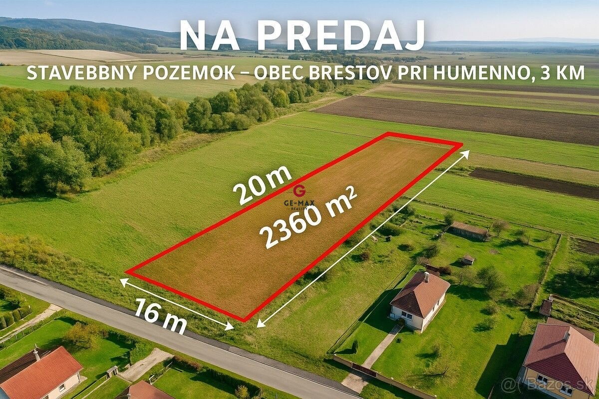 Na predaj stavebný pozemok – obec Brestov pri Humennom, 2360